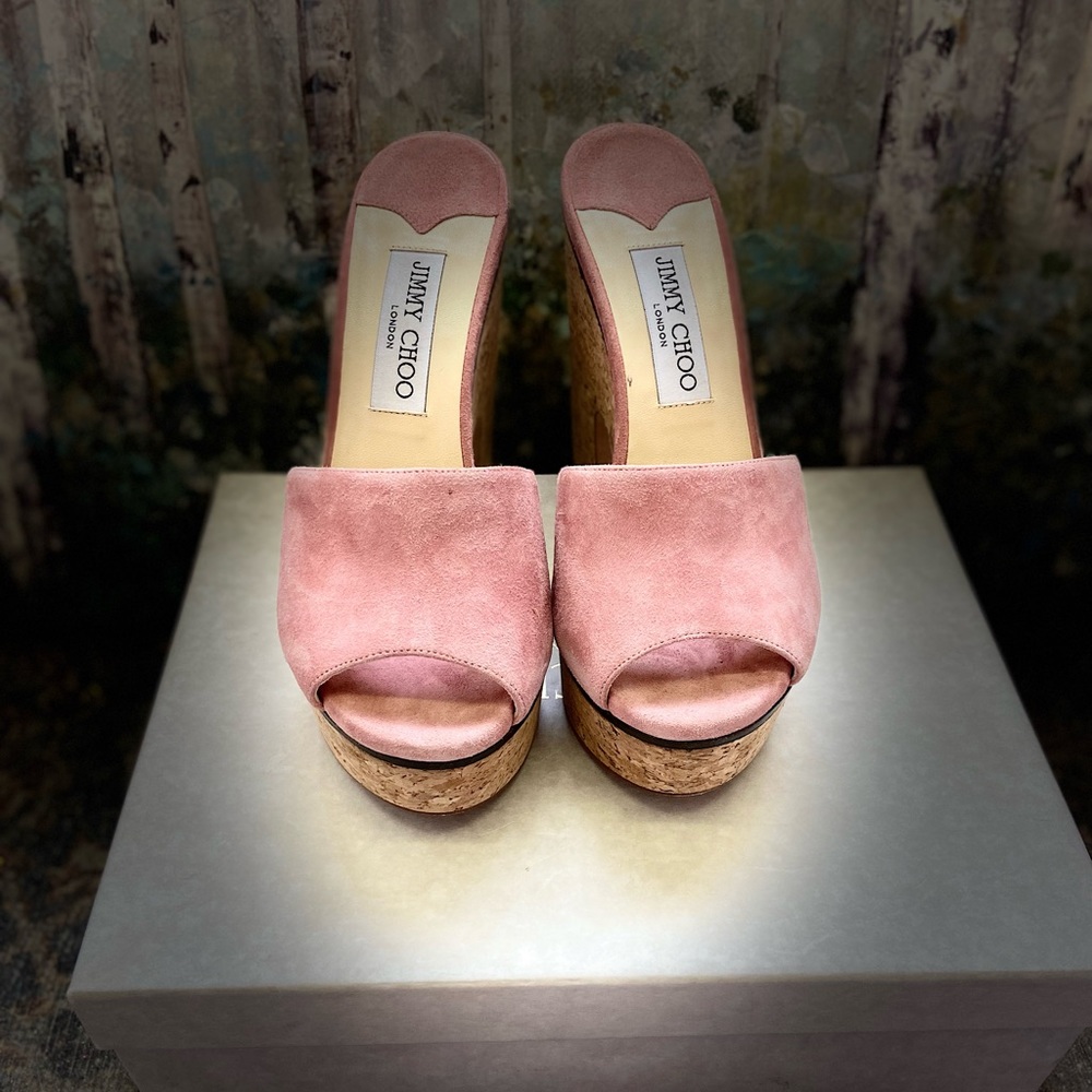 Elegant Pink Suede Slides